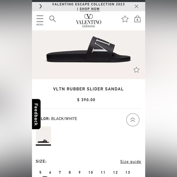 Valentino VLTN RUBBER SLIDER SANDAL men’s (no offers) main image 6
